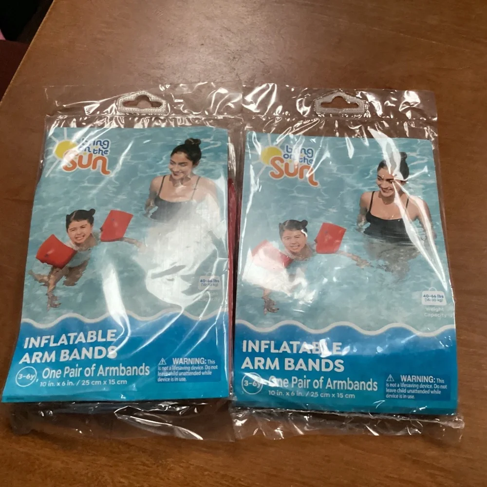 Bring on the Sun Red Inflatable Armbands Bundle New  10”x6” 3-6y
